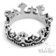 Edelstahl Damen Herren Ring Krone König King verziert detailliert silber 3D