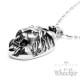 Hochwertiger Edelstahl Herren Anhänger silber Löwe Lion Totenkopf + Kette Biker