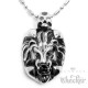 Hochwertiger Edelstahl Herren Anhänger silber Löwe Lion Totenkopf + Kette Biker