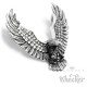 Edelstahl Anhänger massiv detailliert silber Vogel Adler mit Flügeln Eagle Biker