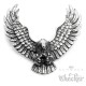 Edelstahl Anhänger massiv detailliert silber Vogel Adler mit Flügeln Eagle Biker