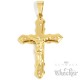 Edelstahl Damen Herren Anhänger Kreuz gold groß Jesus 18k vergoldet + 60cm Kette