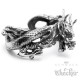 XXL Edelstahl Herren Armreif Armband asiatischer Drache Armspange silber Biker