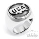 Edelstahl Herren Biker Ring USA Amerika Staaten Karte hochwertig silber Gringo