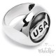 Edelstahl Herren Biker Ring USA Amerika Staaten Karte hochwertig silber Gringo