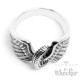 Edelstahl Bikerring Herren Ring Motorrad Rad Flügel massiv silber hochwertig