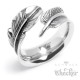Edelstahl Ring Feder silber detailliert filigran Indianer Hippie Biker
