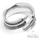 Edelstahl Ring Feder silber detailliert filigran Indianer Hippie Biker