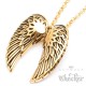 Hochwertiger Edelstahl Ananhänger silber zwei Flügel Engel Wings + Halskette