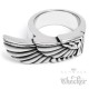 Massiver Edelstahl Ring Damen Herren Männer großer Flügel silber Freiheit Biker
