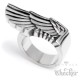 Massiver Edelstahl Ring Damen Herren Männer großer Flügel silber Freiheit Biker