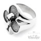 Edelstahl Bikerring Herrenring Kreuz Trèfle Totenkopf Ring hochwertig silber Poker