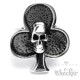 Edelstahl Bikerring Herrenring Kreuz Trèfle Totenkopf Ring hochwertig silber Poker