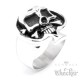 Edelstahl Bikerring Männerring Pik Totenkopf Ring hochwertig silber Poker