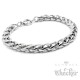 Edelstahl Männer Herren Armband Zopfkette besondere Form geflochten silber 7mmØ