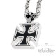 Edelstahl Anhänger Eisernes Kreuz schwarz silber massiv + 60cm Königskette Biker