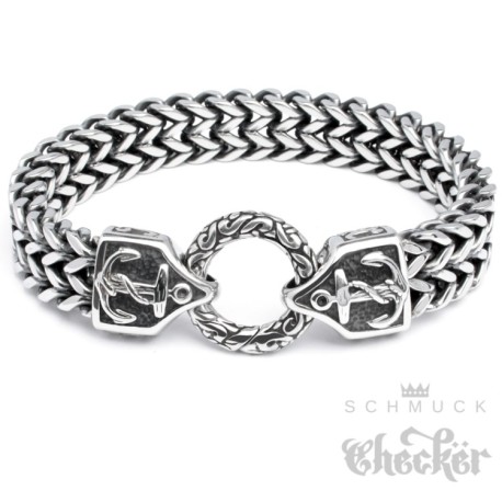 Edelstahl Herren Armband Armkette Anker Panzerkette Seefahrer Biker Rocker