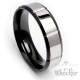 Edelstahl Herren Ring hochwertig silber schwarz Kerben massiv schick Zeitlos