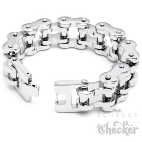 XXL Edelstahl Herren Armband Biker Armkette Motorradkette silber schwer Harley