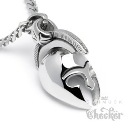 Edelstahl Anhänger Krieger Helm Antike Sparta Gladiator Troja + 60cm Panzerkette