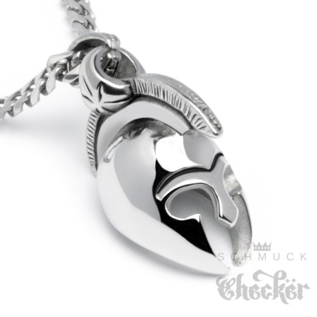 Edelstahl Anhänger Krieger Helm Antike Sparta Gladiator Troja + 60cm Panzerkette