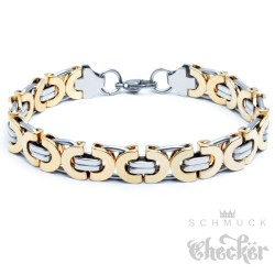 Edelstahl Männer Armband siber und gold Königskette Armkette hochwertig Hiphop Biker