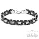 Edelstahl Männer Armband siber und schwarz Königskette Armkette hochwertig Hiphop Biker