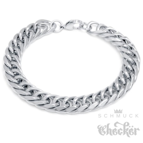 XL Panzerkette Herren Armband Edelstahl silber Panzerarmband Männer Biker Hiphop