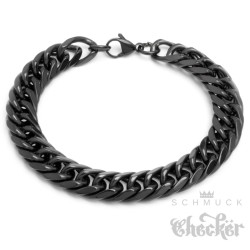 XL Panzerkette Herren Armband Edelstahl schwarz Panzerarmband Männer Biker Hiphop