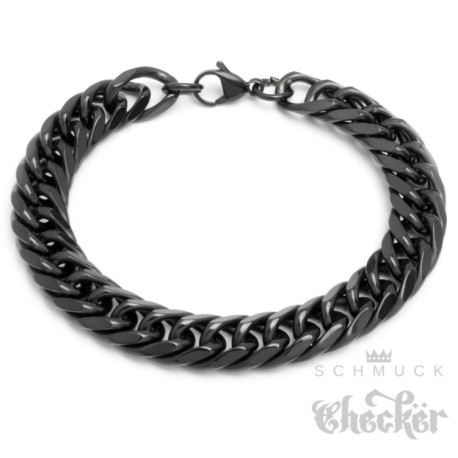 XL Panzerkette Herren Armband Edelstahl schwarz Panzerarmband Männer Biker Hiphop