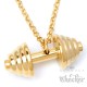 Edelstahl Anhänger Hantel Gewicht Fitness Sport Bodybuilder Schmuck gold + Halskette