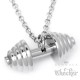 Edelstahl Anhänger Hantel Gewicht Fitness Sport Bodybuilder Schmuck silber + Halskette