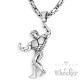 Edelstahl Anhänger Hantel Gewicht Fitness Sport Bodybuilder Pose Schmuck + Königskette