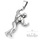 Edelstahl Anhänger Hantel Gewicht Fitness Sport Bodybuilder Pose Schmuck + Königskette