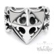 Edelstahl Ring Lilie Kreuz Wappenschild Schwert silber massiv Mittelalter Gothic Siegelring