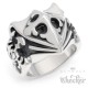 Edelstahl Ring Lilie Kreuz Wappenschild Schwert silber massiv Mittelalter Gothic Siegelring