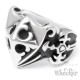 Edelstahl Ring Lilie Kreuz Wappenschild Schwert silber massiv Mittelalter Gothic Siegelring