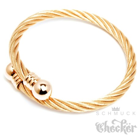 Edelstahl Armreif Damen Herren silber Stahlseil flexibel Geschenk