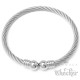 Edelstahl Armreif Damen Herren silber Stahlseil flexibel Geschenk