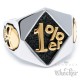 Massiver Edelstahl Ring 1%er Onepercenter Einprozenter Outlaw Gesetzlos Biker 1%
