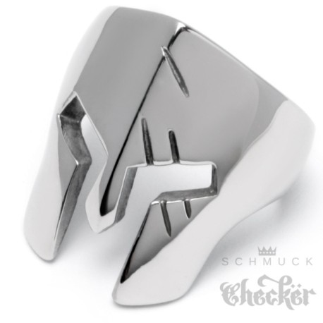 Edelstahl Ring Krieger Helm Antike Sparta Gladiator Troja 300 Actionfilm Biker
