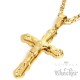 Edelstahl Damen Herren Anhänger Kreuz gold groß Jesus 18k vergoldet + 60cm Kette