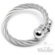 Edelstahl Ring Damen Herren flexibel silber ausgefallen Stahlseil Wickelring