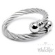 Edelstahl Ring Damen Herren flexibel silber ausgefallen Stahlseil Wickelring