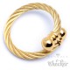 Edelstahl Ring Damen Herren flexibel gold ausgefallen Stahlseil Wickelring