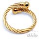 Edelstahl Ring Damen Herren flexibel gold ausgefallen Stahlseil Wickelring