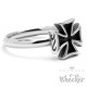 Edelstahl Damen Ring hochwertig silber schwarz Eisernes Kreuz Iron Cross Biker