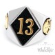 Edelstahl Ring Glückszahl Lucky 13 silber gold Glück Pech Totenkopf Biker