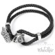 Echt Leder Herren Armband Thors Hammer Mjölnir Wolf Edelstahl Bikerschmuck 22cm